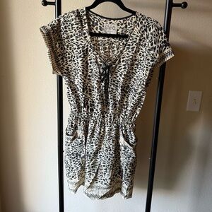 Sea New York Black and White Animal Print Mini Dress